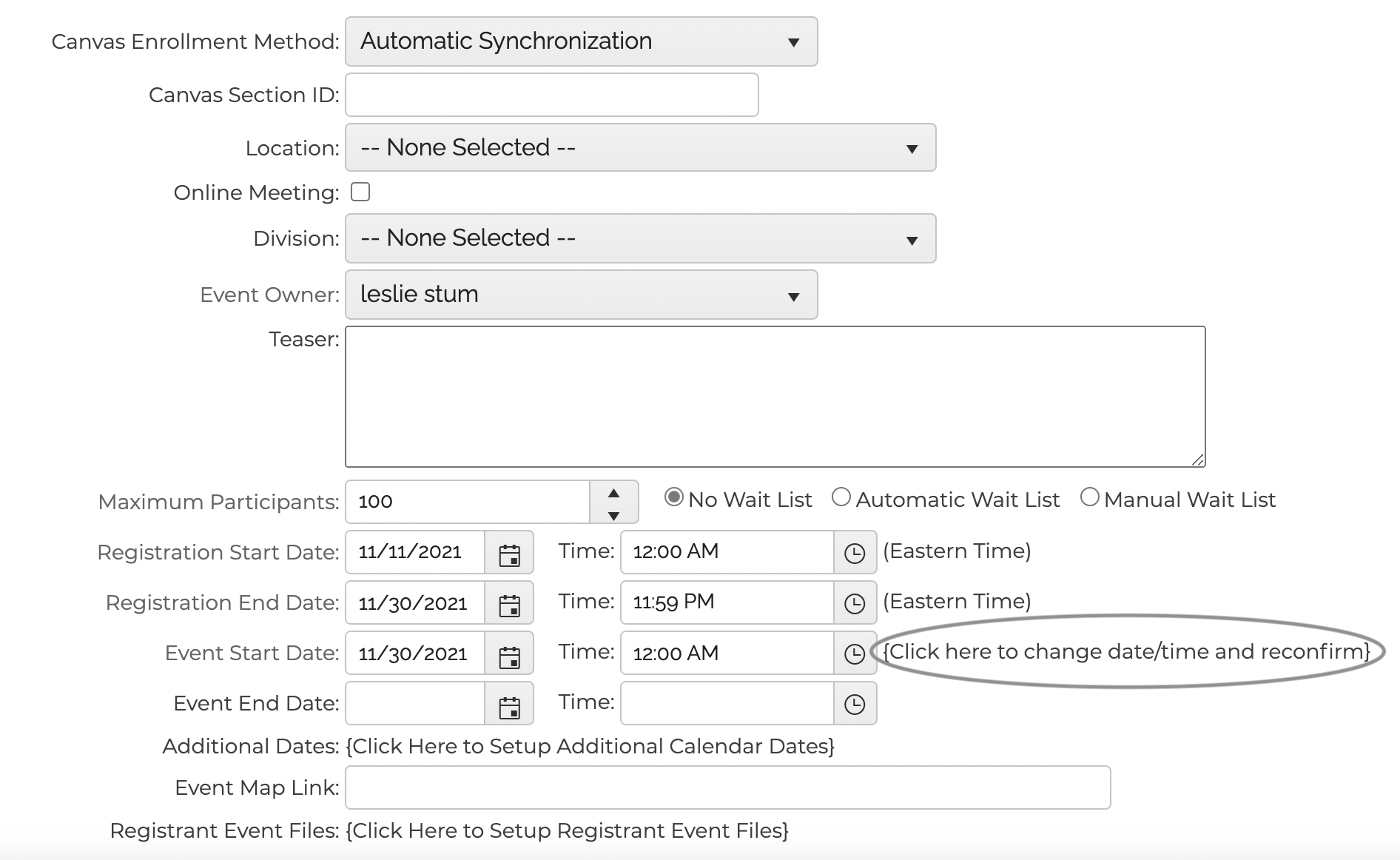 How To Change An Event Date And Reconfirm Registrants Learning Stream